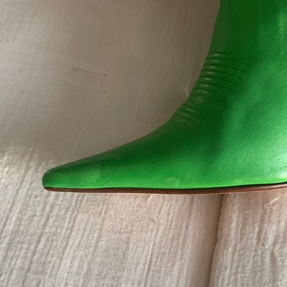 Vibrant Apple Green Charlie Horse Leather Heeled Boots - Picture 5 of 12